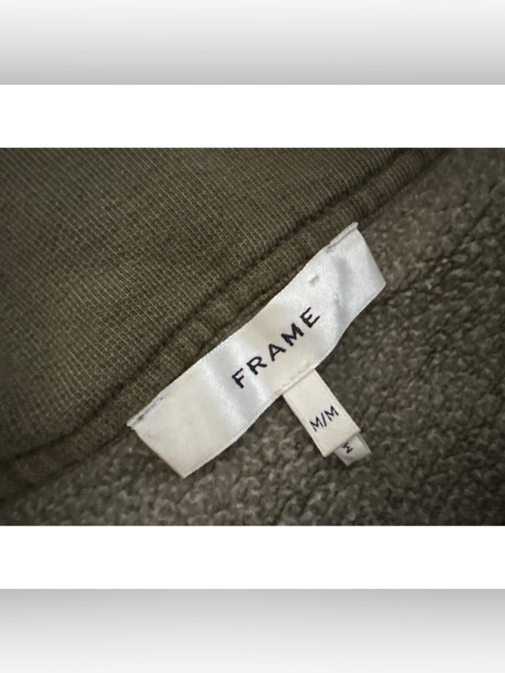 Frame Polo Henley Sweatshirt Size Medium in Surplus Green - Picture 5 of 9